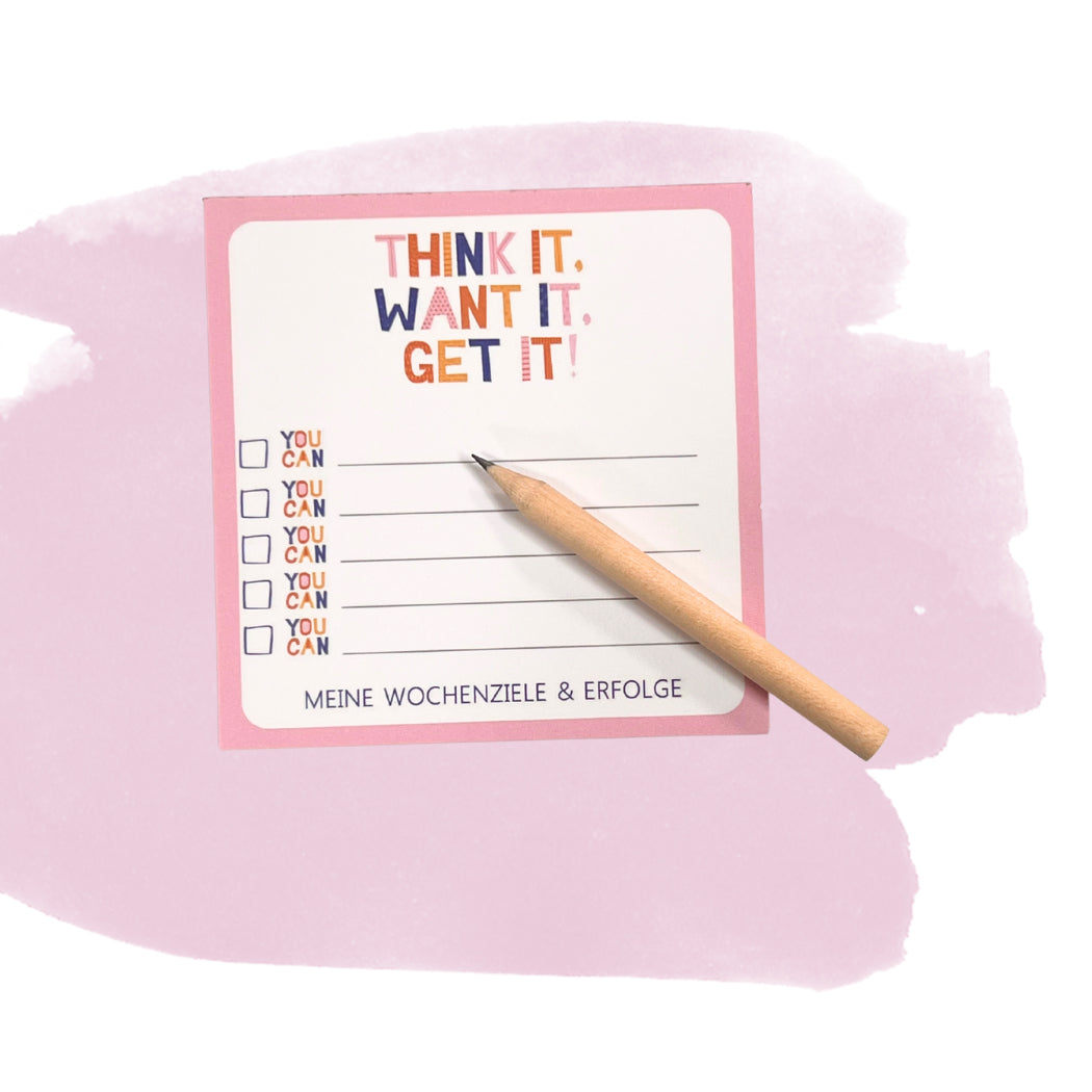 Think it, Do it,... Block Set – für deine Wochenziele und Erfolge