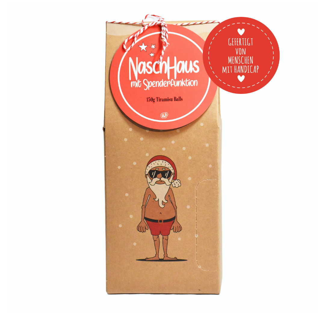 Weihnachtliche Schreibtischdekoration Naschhaus mit Santa-Motiv