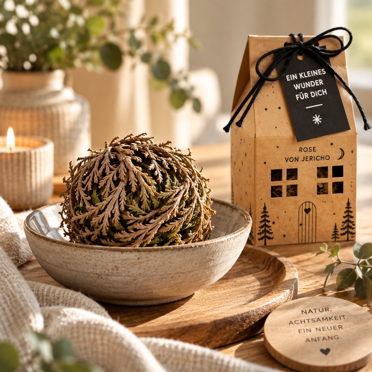 Rose von Jericho Geschenk in Hausschachtel