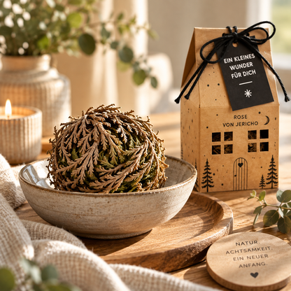Rose von Jericho Geschenk in Hausschachtel