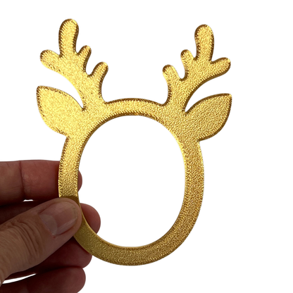 Selfie Rahmen Weihnachtselch gold