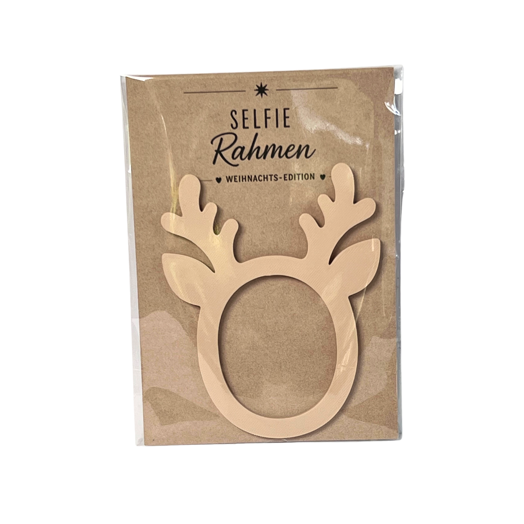 Selfie Rahmen Weihnachtselch creme