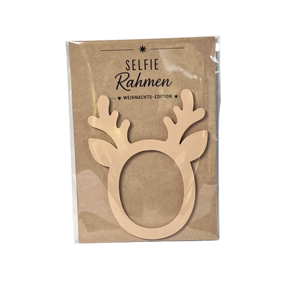 Selfie Rahmen Weihnachtselch creme