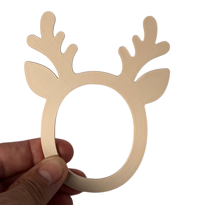 Selfie Rahmen Weihnachtselch creme