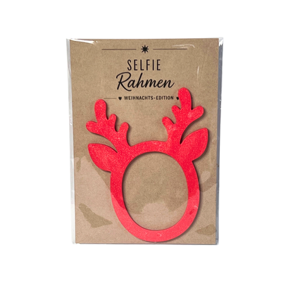 Selfie Rahmen Weihnachtselch rot