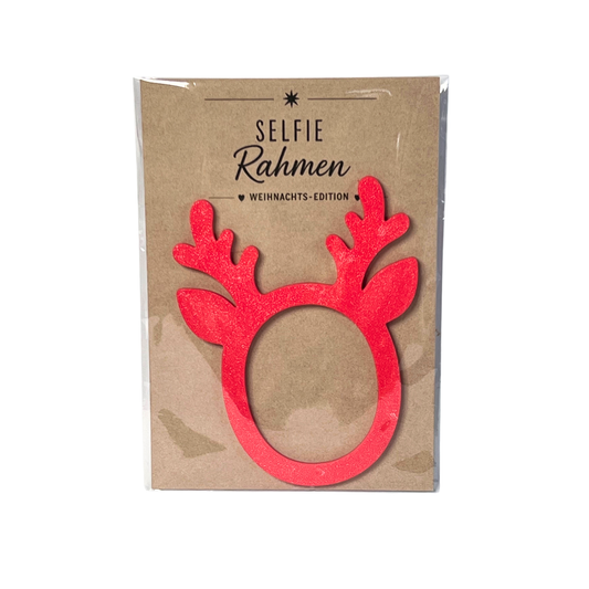 Selfie Rahmen Weihnachtselch rot