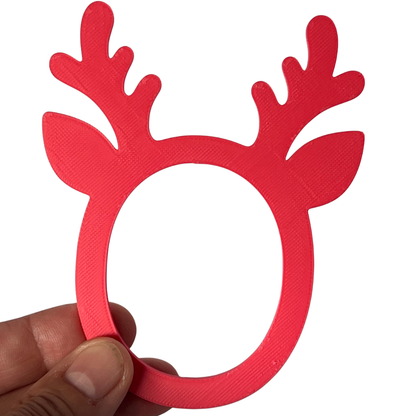 Selfie Rahmen Weihnachtselch rot