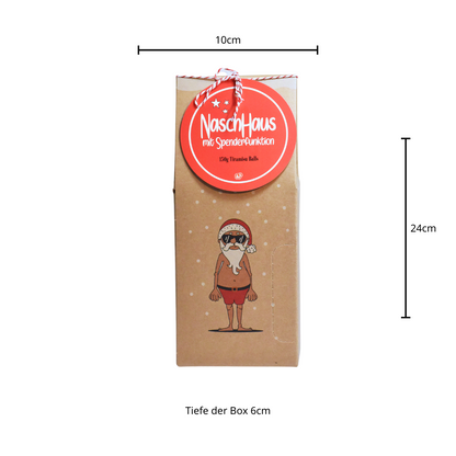 Weihnachtliche Schreibtischdekoration Naschhaus mit Santa-Motiv
