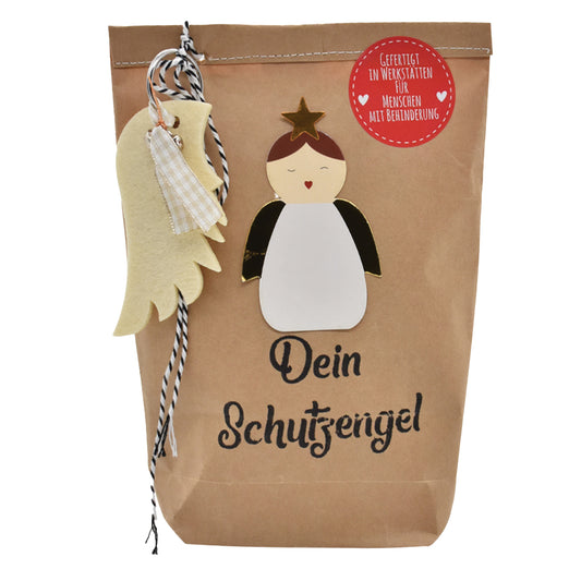 Dein Schutzengel Geschenk, Wundertüte mit Flügel Schlüsselanhänger
