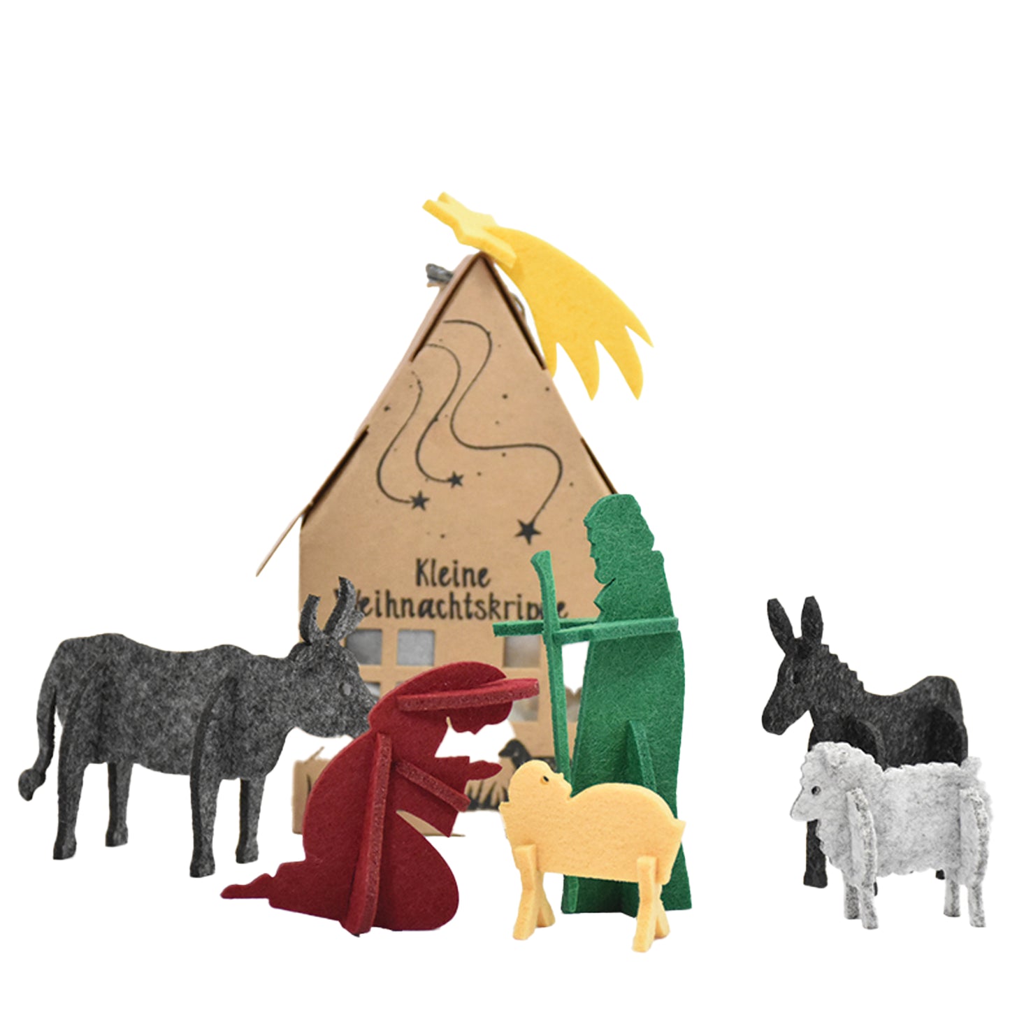 Kleine Weihnachtskrippe aufgebaut