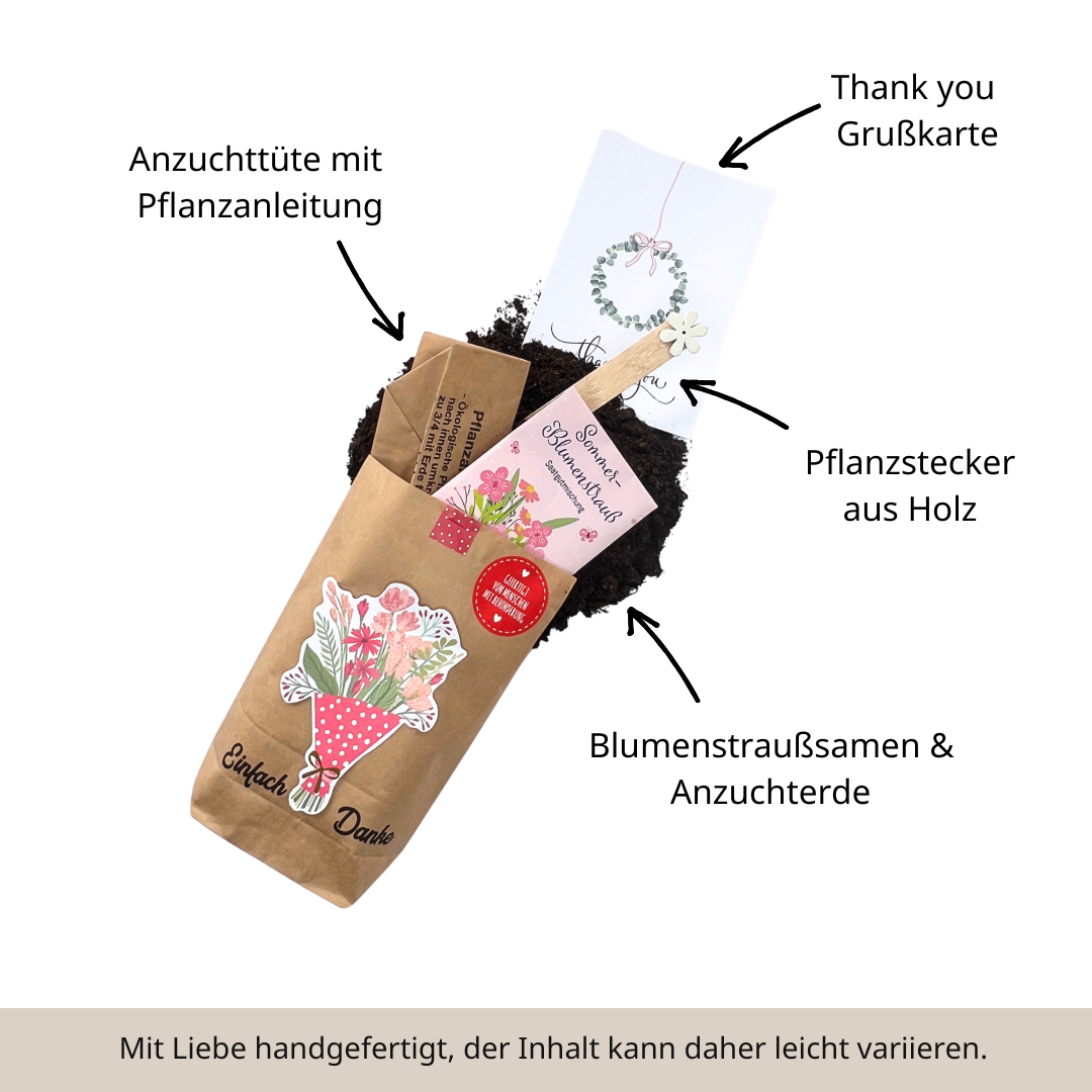 Einfach mal Danke sagen Geschenk: Wundertüte mit Blumensamen