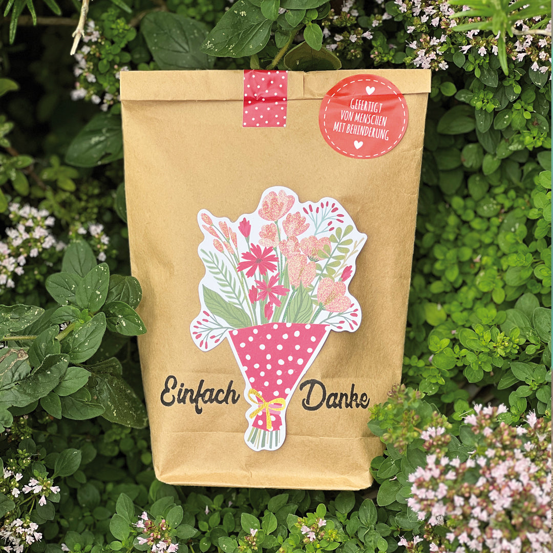 Einfach mal Danke sagen Geschenk: Wundertüte mit Blumensamen