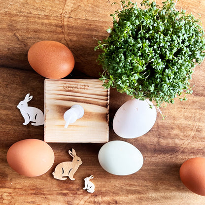 Osterkerze Upcycling aus recyceltem Palettenholz