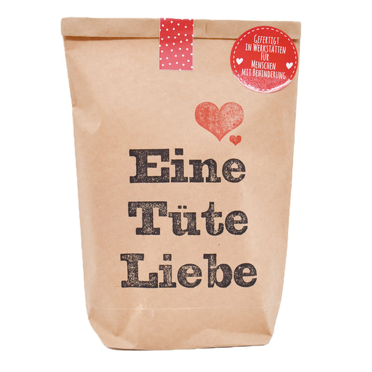 Tüte Liebe mit Liebesgedicht für extra viel Liebe