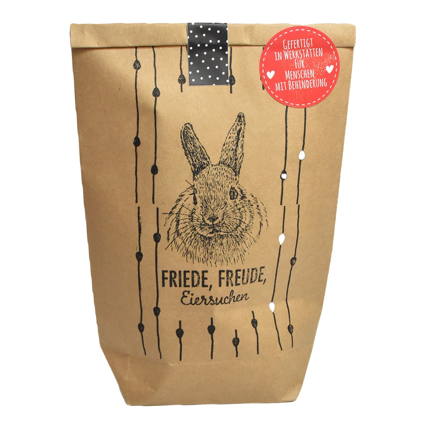 Wundertüte in braun bestempelt mit Hase als Eiersuche geschenk
