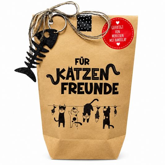 Katzenfreunde Geschenk: Wundertüte mit Schlüsselanhänger