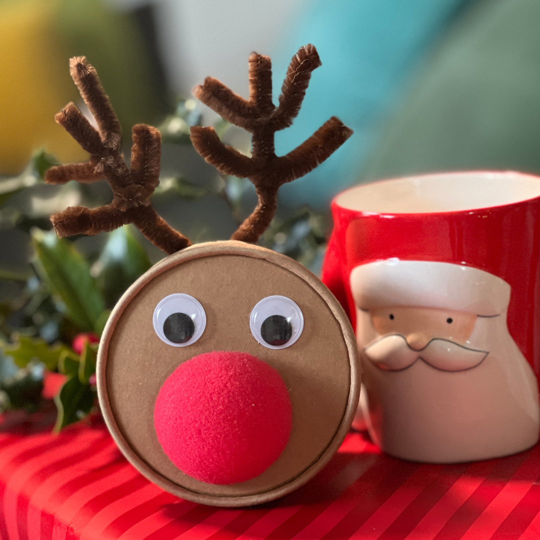 Rudi Rentier Dose mit Trinkschokolade und Marshmellows