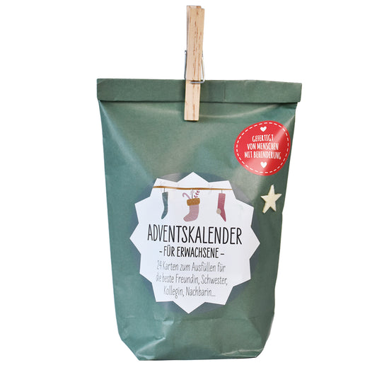 Adventskalender Wundertüte mit Karten zum Beschriften - ein origineller Adventskalender zum Beschriften