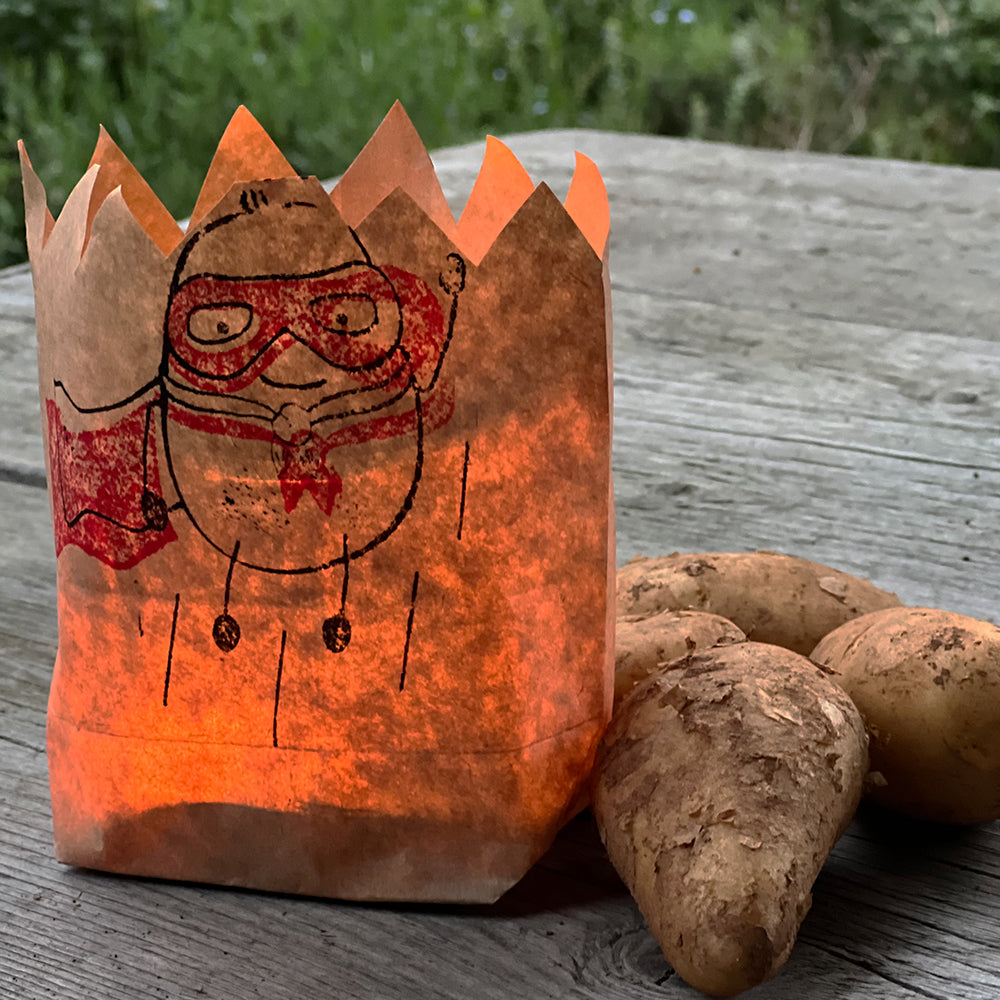 Superkartoffel Windlicht aus Papier