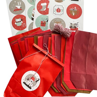Adventskalender DIY Set rot zum selbst gestalten