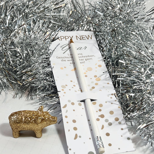Happy New Year Geschenkidee mit Bleistift