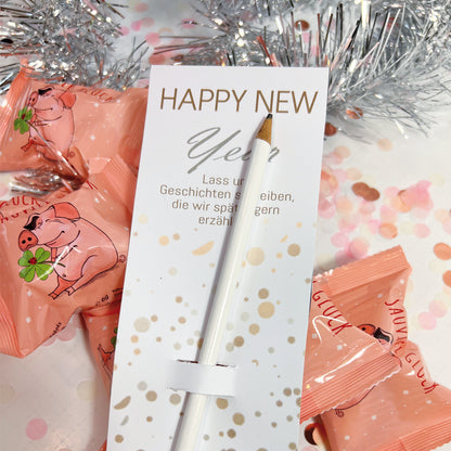 Happy New Year Geschenkidee mit Bleistift