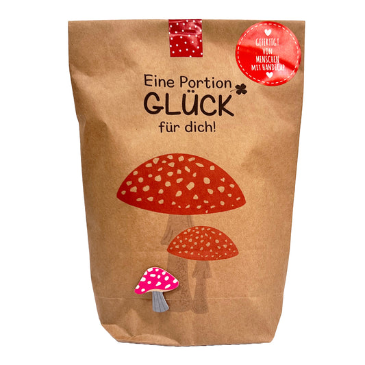Eine Portion Glück für dich - Glückspilz Tüte für die extra Portion Glück