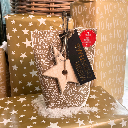 Merry Christmas Wundertüte mit Holzstern