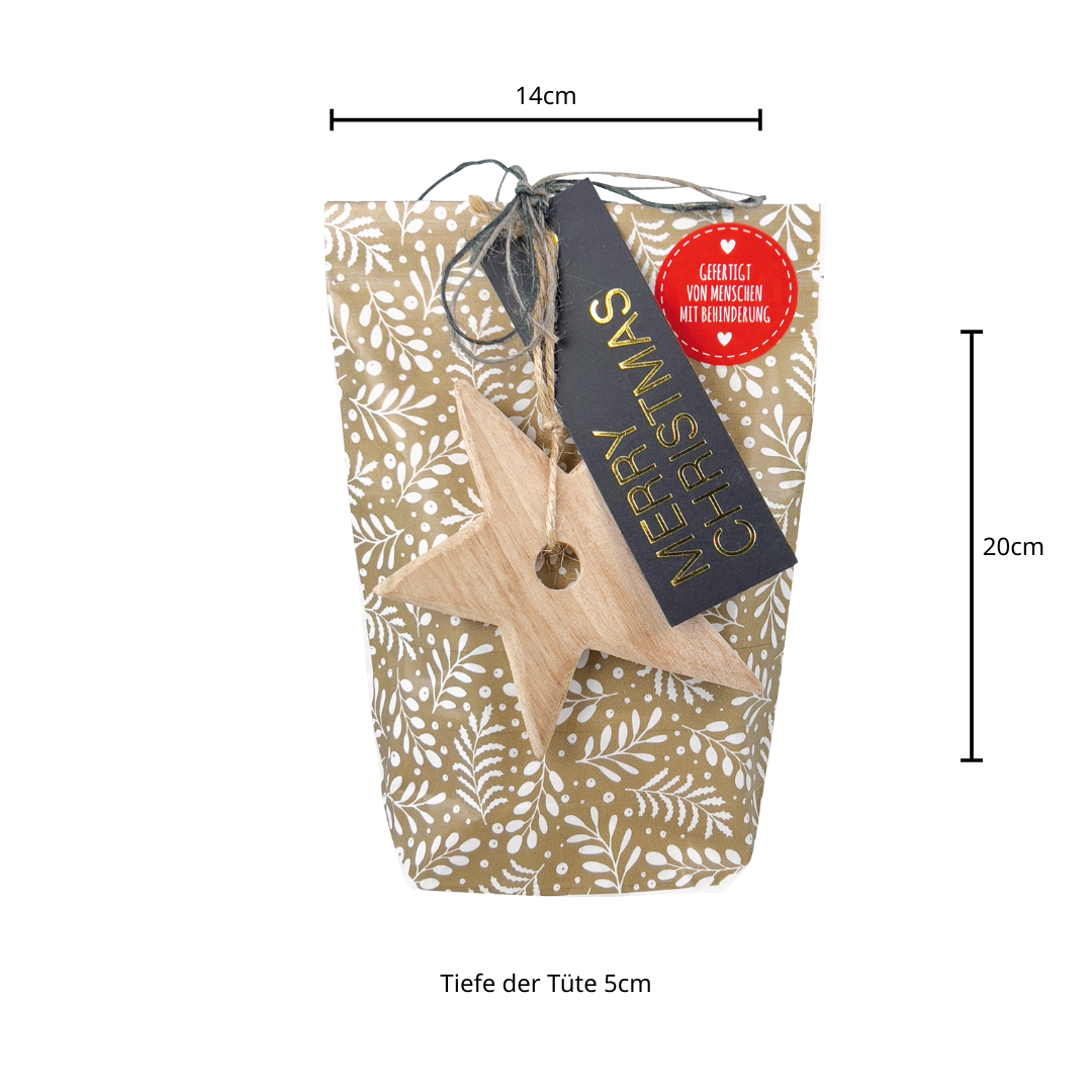 Merry Christmas Wundertüte mit Holzstern