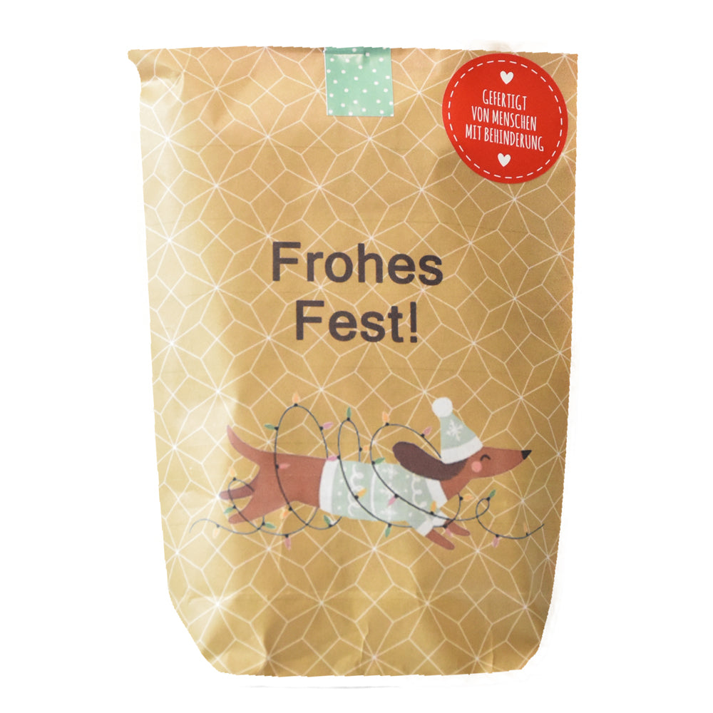 Frohes Fest Dackel – Wundertüte mit Herz & Hundeblick