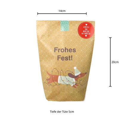 Frohes Fest Dackel – Wundertüte mit Herz & Hundeblick