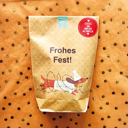 Frohes Fest Dackel – Wundertüte mit Herz & Hundeblick