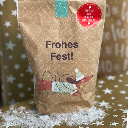 Frohes Fest Dackel – Wundertüte mit Herz & Hundeblick