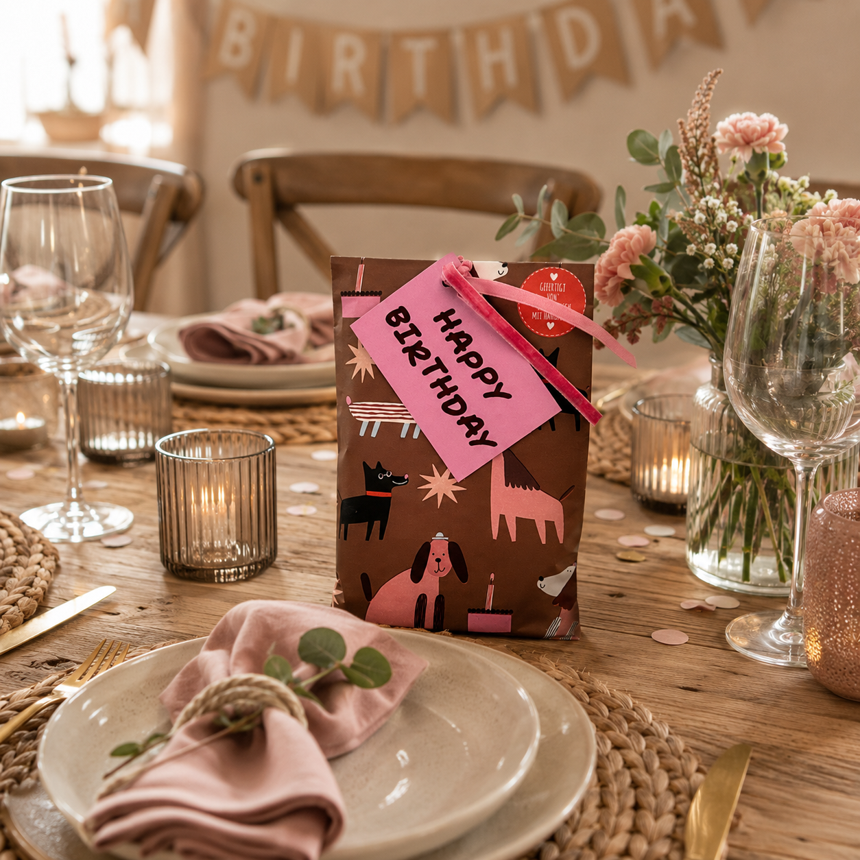 Happy Birthday Wundertüte mit Hundemotiv