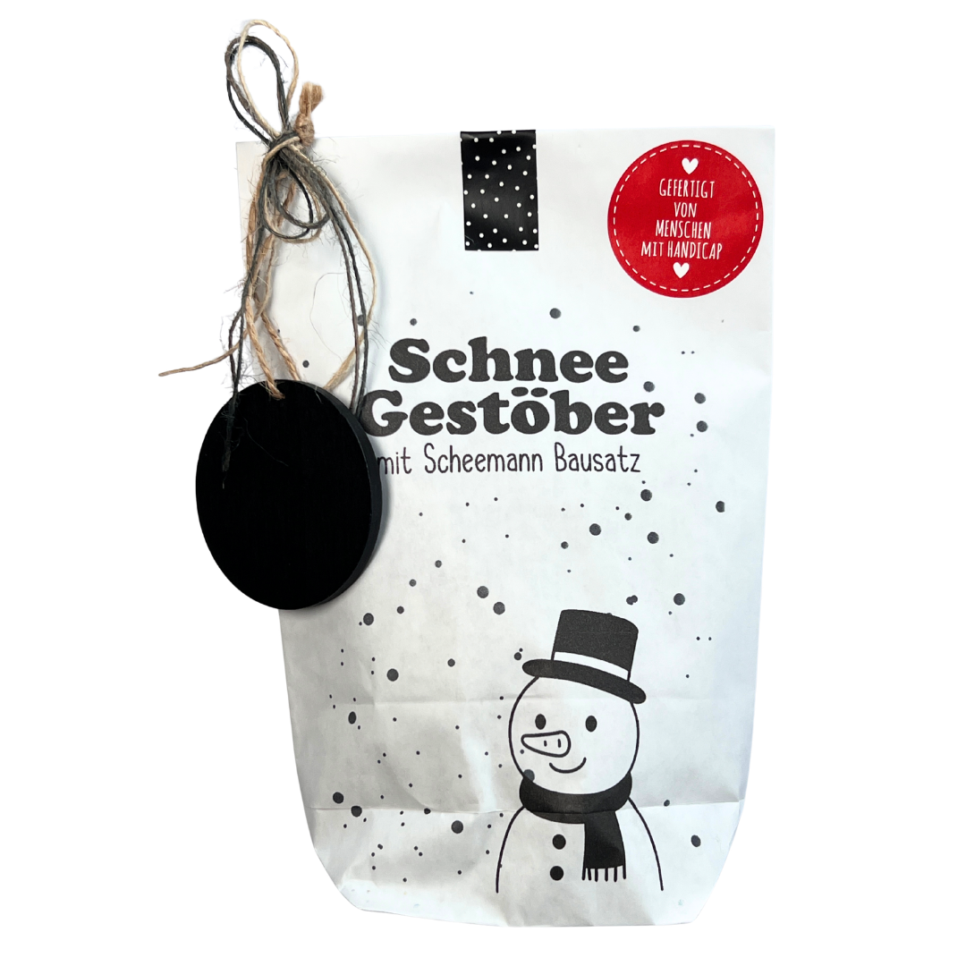Schneegestöber Wundertüte mit Schneemann Bauset
