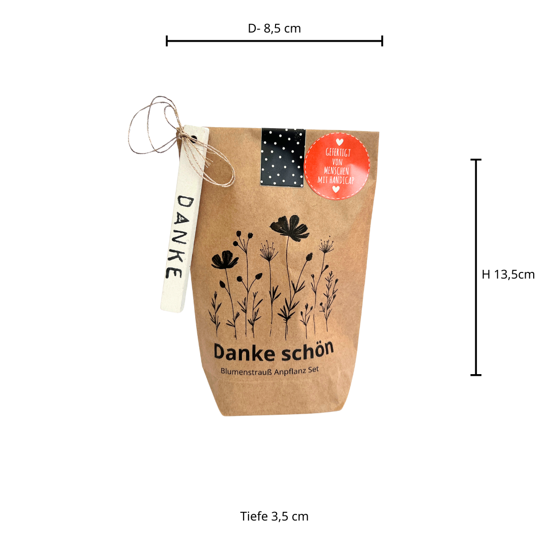 Danke Geschenk: Mini Wundertüte mit Blumensamen