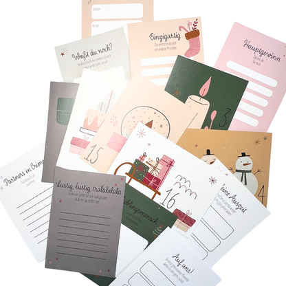 Adventskalender Box mit 24 Karten zum selbst beschriften
