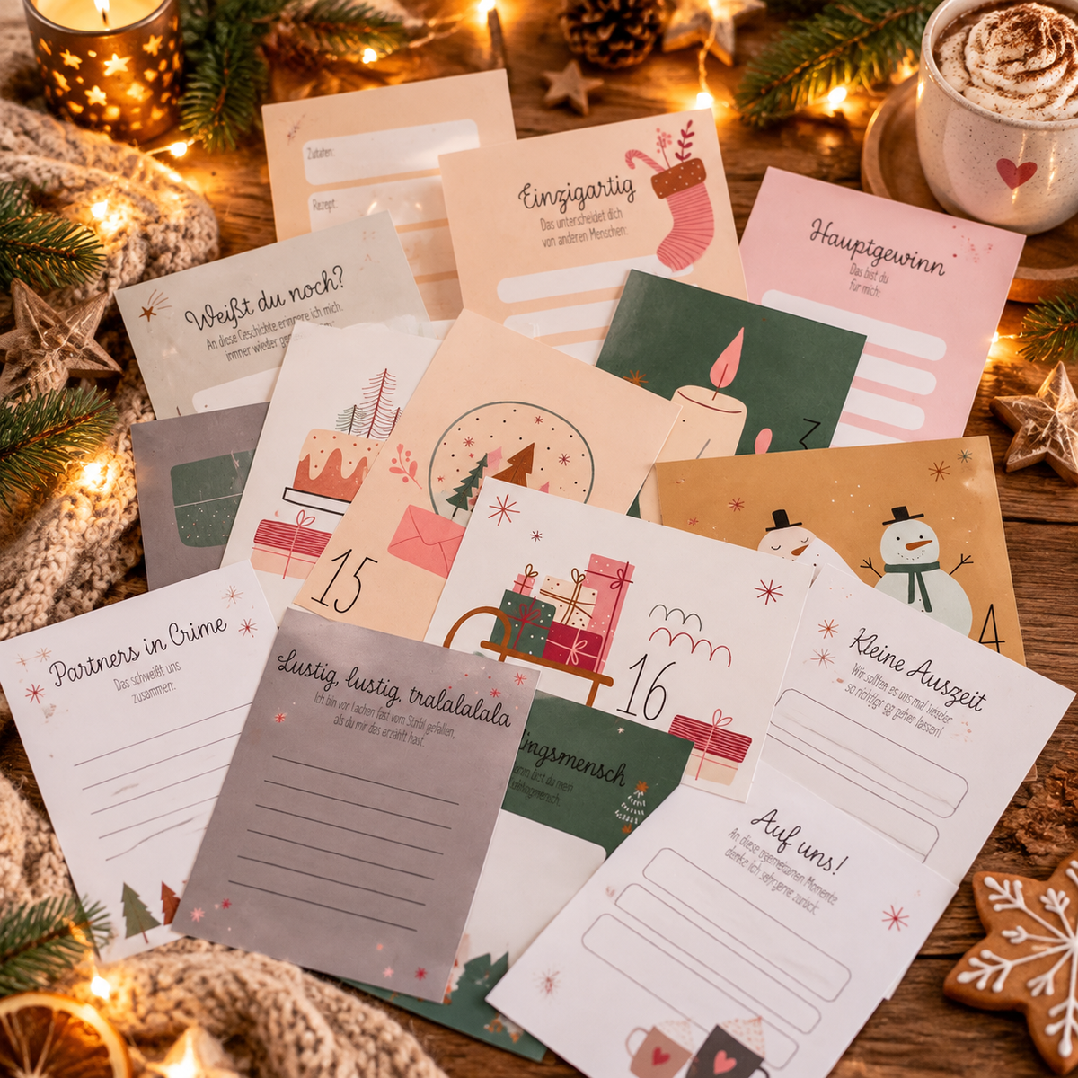 Adventskalender Box mit 24 Karten zum selbst beschriften