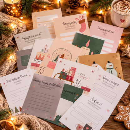 Adventskalender Box mit 24 Karten zum selbst beschriften