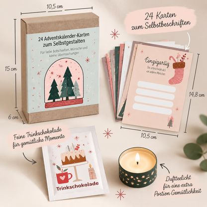 Adventskalender Box mit 24 Karten zum selbst beschriften