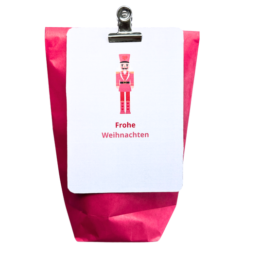 Frohe Weihnachten Nußknacker mit Edelstahlklammer