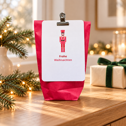 Frohe Weihnachten Nußknacker mit Edelstahlklammer