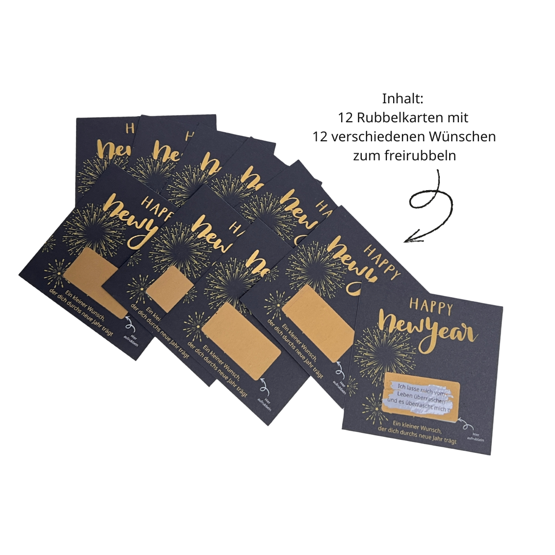 Silvester Rubbelkarten Set mit guten Wünschen