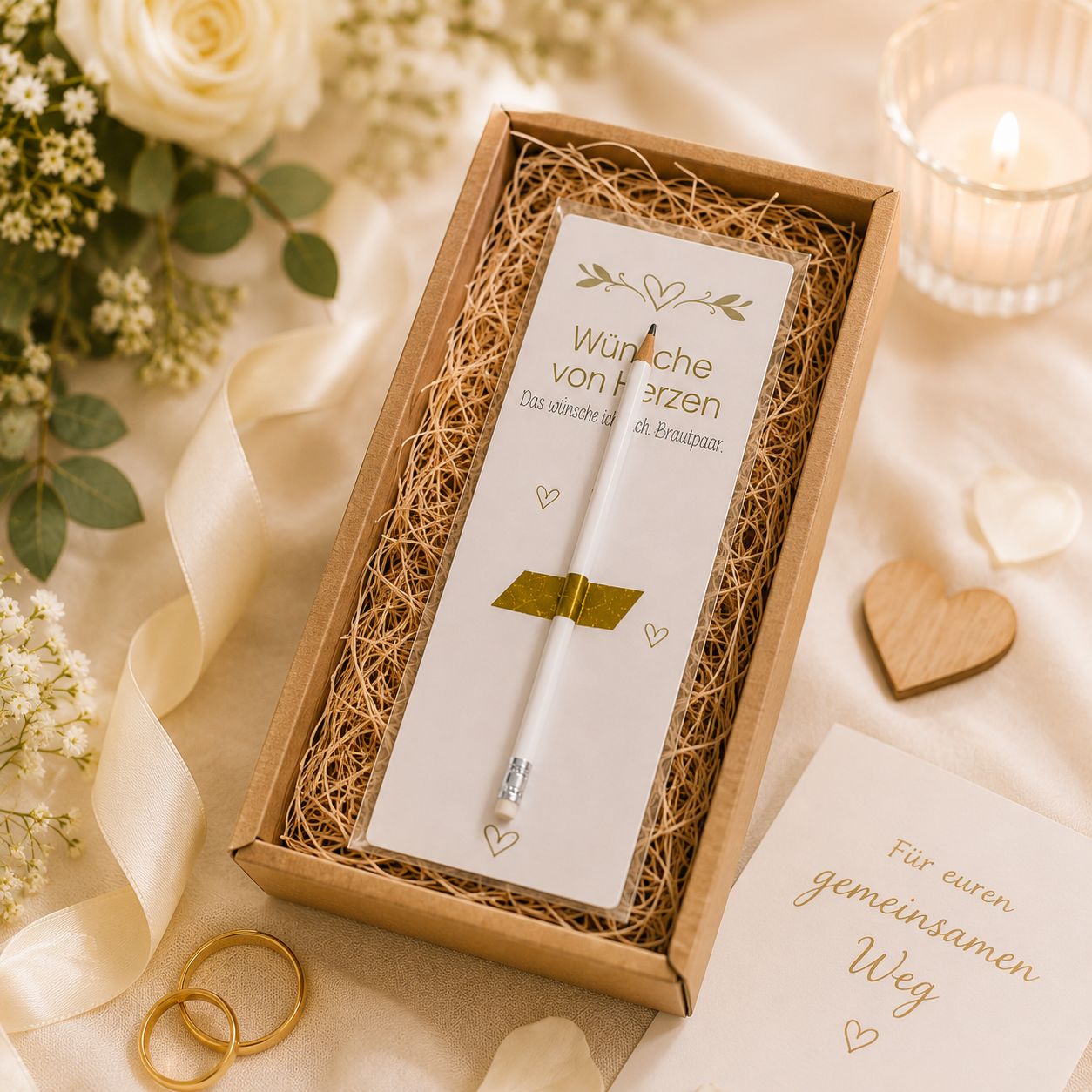 Wünsche Karte Hochzeit mit Bleistift