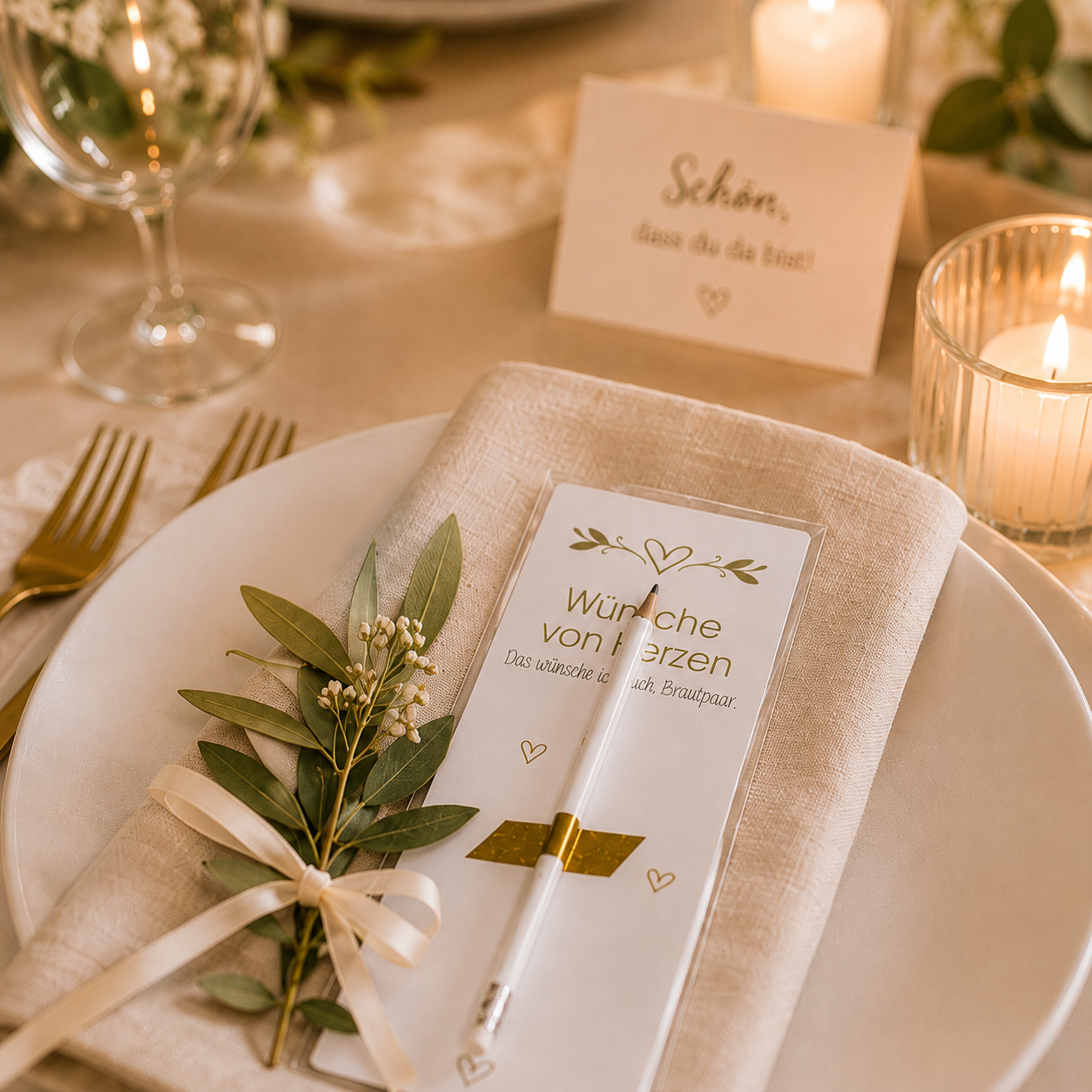 Wünsche Karte Hochzeit mit Bleistift