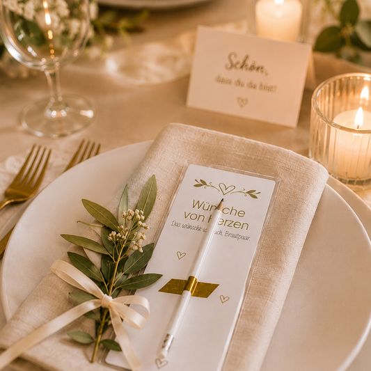 Wünsche Karte Hochzeit mit Bleistift