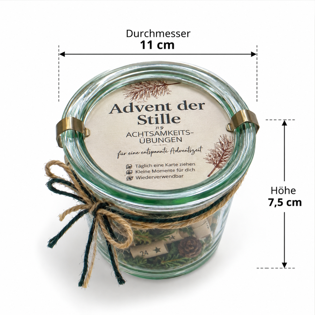 Achtsamkeit Adventkalender im Weckglas