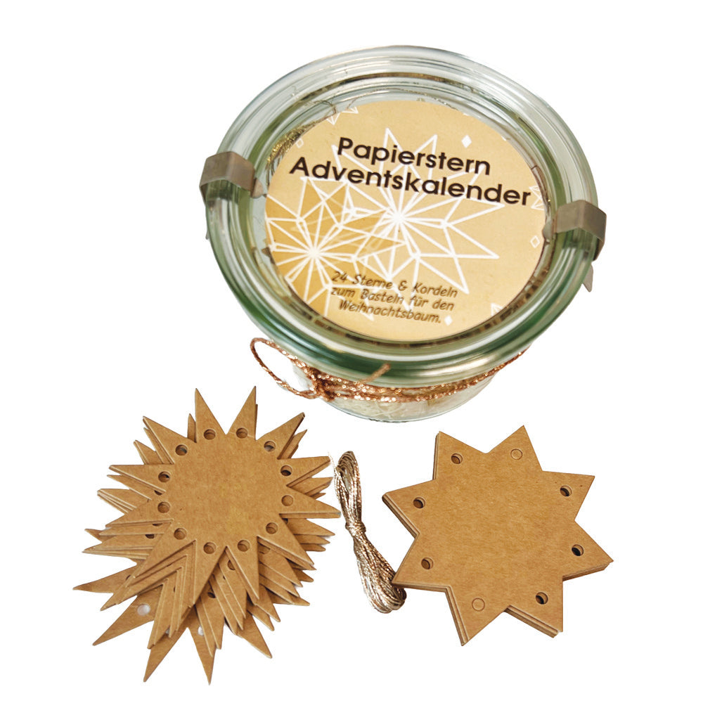 Papiersterrne zum Adventskalender basteln