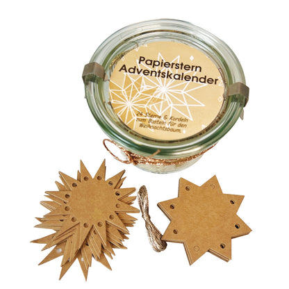 Papiersterrne zum Adventskalender basteln