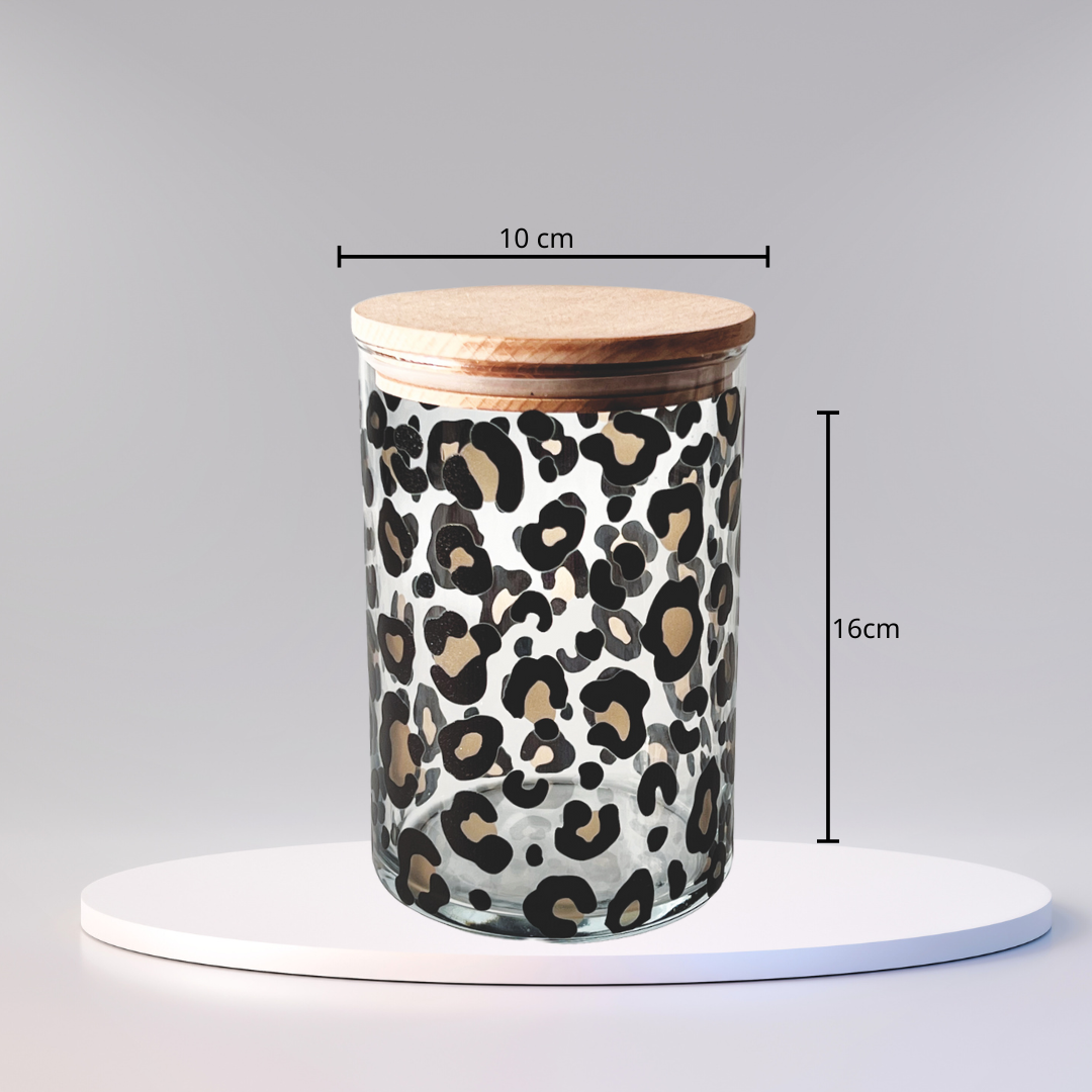 Vorratsglas Leoprint mit Holzdeckel